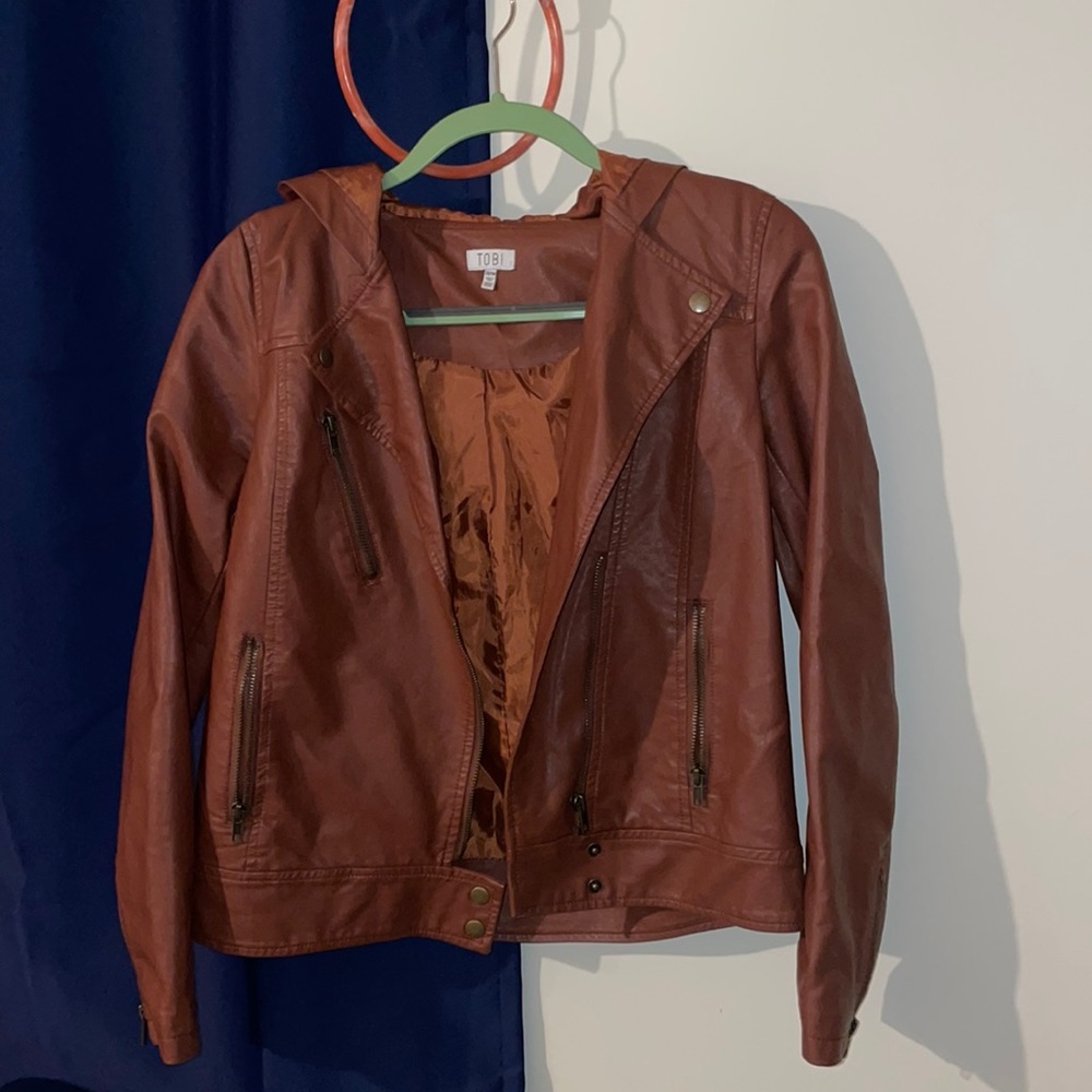 Barely worn faux leather jacket!